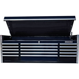 Pro Triple Bank Top Chest, 72"W x 30"D x 26-1/4"H, Black with Chrome Drawer Pulls