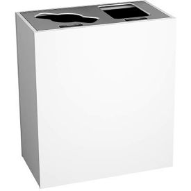 Double Recycling Station For Mixed Recyclables, 30 Gallon Capacity, Glacier