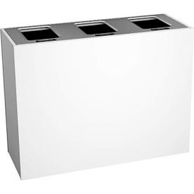 Triple Recycling Station For Mixed Recyclables, 45 Gallon Capacity, Glacier