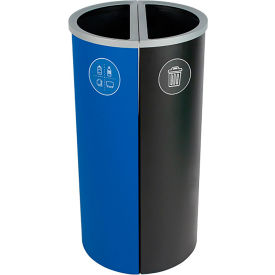 Spectrum Ellipse Slim Double Recycling Station For Recyclables, 16 Gal Cap, Blue/Black
