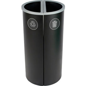 Spectrum Ellipse Slim Double Recycling Station For Recycle & Waste 16 Gal. Cap., Black
