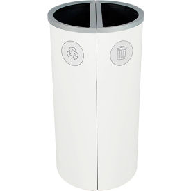 Spectrum Ellipse Slim Double Recycling Station For Recycle & Waste 16 Gal. Cap., White