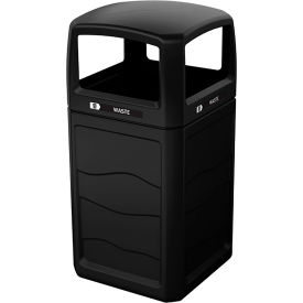 Renegade Plastic Waste Container, 50 Gallon Capacity, Black