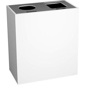Double Recycling Station For Cans & Bottles, 30 Gallon Capacity, Glacier Gray