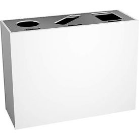 Triple Recycling Station For Cans & Bottles, 45 Gallon Capacity, Glacier