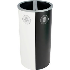 Double Recycling Station For Waste 16 Gallon Cap., White/Black