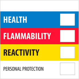 Regulated Labels, ''Health Flammability Reactivity'', 4"L x 4"W, Roll of 500