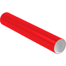 Mailing Tubes with Caps, 3"Dia. x 18"L, 0.070" Thick, Red, 24/Pack