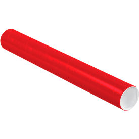 Mailing Tubes with Caps, 3"Dia. x 24"L, 0.070" Thick, Red, 24/Pack