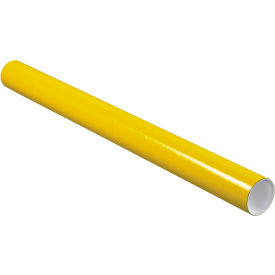 Mailing Tubes with Caps, 3"Dia. x 36"L, 0.070" Thick, Yellow, 24/Pack