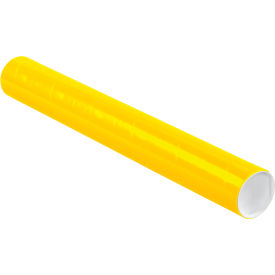 Mailing Tubes with Caps, 3"Dia. x 24"L, 0.070" Thick, Yellow, 24/Pack