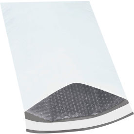 Bubble Lined Poly Mailers, 12-1/2"W x 19"L, 2 Mil, White, Pack of 25