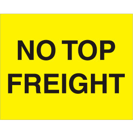 Labels with "No Top Freight" Print, 10"L x 8"W, Fluorescent Yellow, Roll of 250