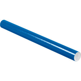 Mailing Tubes with Caps, 2"Dia. x 24"L, 0.060" Thick, Blue, 50/Pack