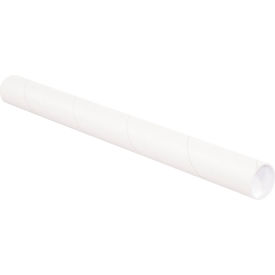 Mailing Tubes with Caps, 2-1/2"Dia. x 26"L, 0.070" Thick, White, 34/Pack