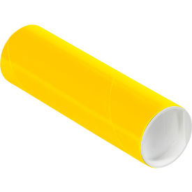 Mailing Tubes with Caps, 2"Dia. x 6"L, 0.060" Thick, Yellow, 50/Pack