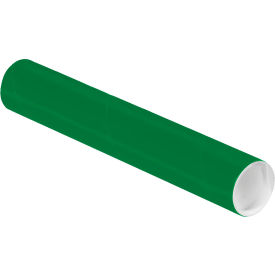 Mailing Tubes with Caps, 2"Dia. x 12"L, 0.060" Thick, Green, 50/Pack