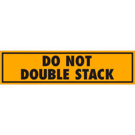 Labels with "Do Not Double Stack" Print, 8"L x 2"W, Fluorescent Orange, Roll of 500