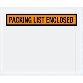 Panel Face Envelopes, "Packing List Enclosed" Print, 4-1/2"L x 5-1/2"W, Orange, 1000/Pack