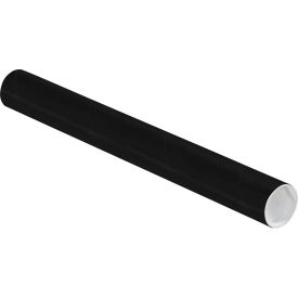 Mailing Tubes with Caps, 2"Dia. x 18"L, 0.060" Thick, Black, 50/Pack