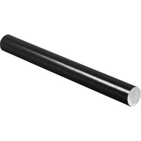 Mailing Tubes with Caps, 2"Dia. x 20"L, 0.060" Thick, Black, 50/Pack