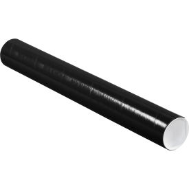 Mailing Tubes with Caps, 3"Dia. x 24"L, 0.070" Thick, Black, 24/Pack