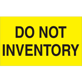 Labels with "Do Not Inventory" Print, 5"L x 3"W, Fluorescent Yellow, Roll of 500