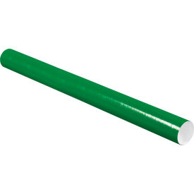 Mailing Tubes with Caps, 3"Dia. x 36"L, 0.070" Thick, Green, 24/Pack