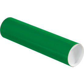 Mailing Tubes with Caps, 3"Dia. x 12"L, 0.070" Thick, Green, 24/Pack