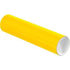 Mailing Tubes with Caps, 3"Dia. x 12"L, 0.070" Thick, Yellow, 24/Pack