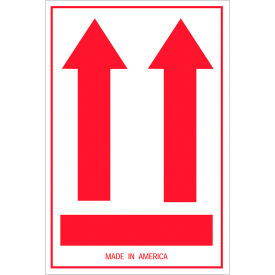 Labels with "Inside Packages Comply..." Print, 6"L x 4"W, Red/White, Roll of 500