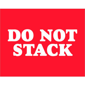 Labels with "Do Not Stack" Print, 10"L x 8"W, Red/White, Roll of 250