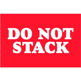 Labels with "Do Not Stack" Print, 3"L x 2"W, Red/White, Roll of 500