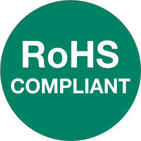 Regulated Labels, ''RoHS Compliant'', 1" Diameter, Green, Roll of 500