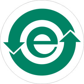 Regulated Labels, ''China RoHS'', 1" Diameter, Green/White, Roll of 500