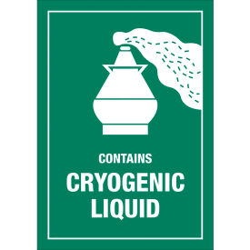 Air Specialty Labels, ''Contains Cryogenic Liquid'', 3"L x 4-1/4"W, Roll of 500