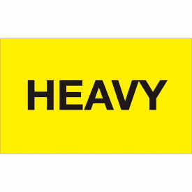Labels with "Heavy" Print, 5"L x 3"W, Fluorescent Yellow, Roll of 500