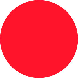 1" Dia. Round Removable Paper Labels, Fluorescent Red, Roll of 500