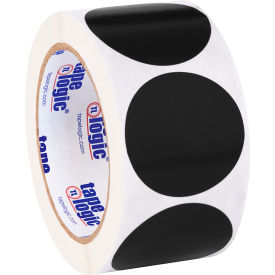 2" Dia. Round Inventory Circle Labels, Black, Roll of 500