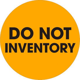 2" Dia. Round Labels with "Do Not Inventory" Print, Fluorescent Orange, Roll of 500