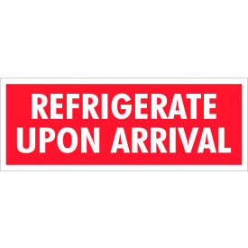 Labels with "Refrigerate Upon Arrival" Print, 4"L x 1-1/2"W, Red/White, Roll of 500