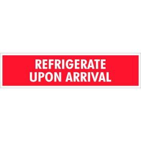 Labels with "Refrigerate Upon Arrival" Print, 8"L x 2"W, Red/White, Roll of 500