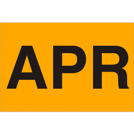 Paper Labels with "Apr" Print, 3"L x 2"W, "L, Fluorescent Orange, Roll of 500