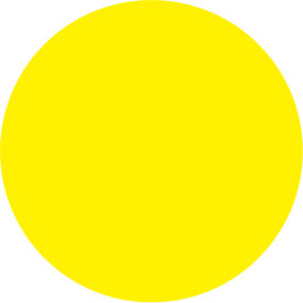 3" Dia. Round Removable Paper Labels, Fluorescent Yellow, Roll of 500