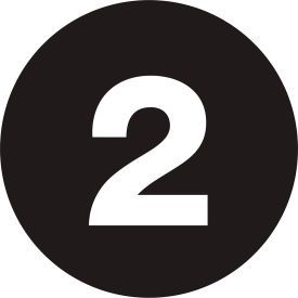 1" Dia. Round Number Paper Labels with "2" Print, Black, Roll of 500