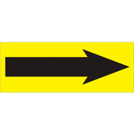 Paper Labels with "Arrow" Print, 4"L x 1-1/2"W, Fluorescent Yellow, Roll of 500