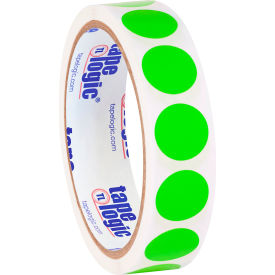 3/4" Dia. Round Inventory Paper Labels, Fluorescent Green, Roll of 500