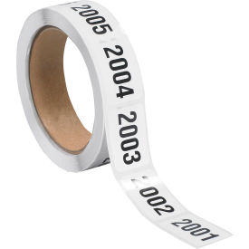 Consecutive Numbered Labels, 1-1/2"L x 1"W, Black/White, Roll of 500