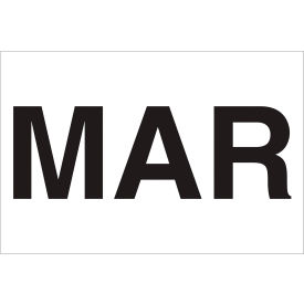 Paper Labels with "Mar" Print, 3"L x 2"W, "L, White, Roll of 500