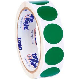 1" Dia. Round Inventory Circle Labels, Green, Roll of 500